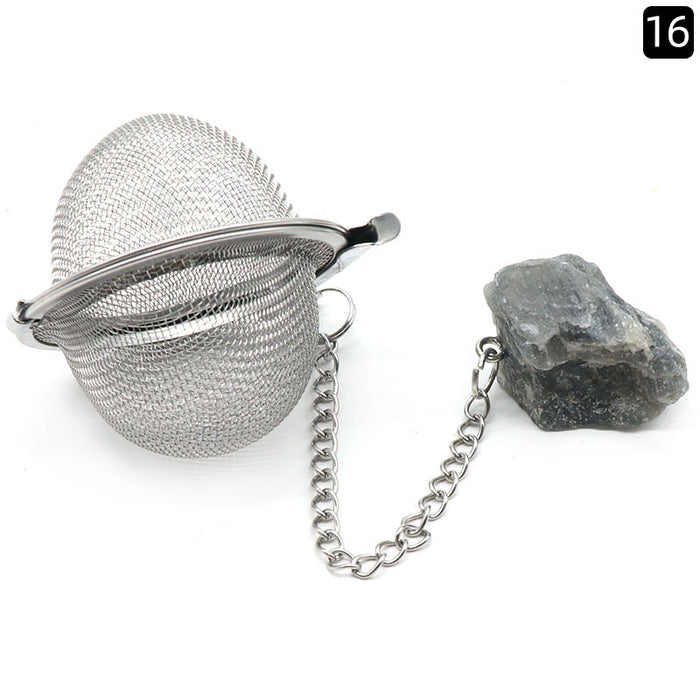 Natural Raw Gemstone Filter Ball Stew Ingredients Ball Stainless Steel Tea Filter Kitchen Gadgets