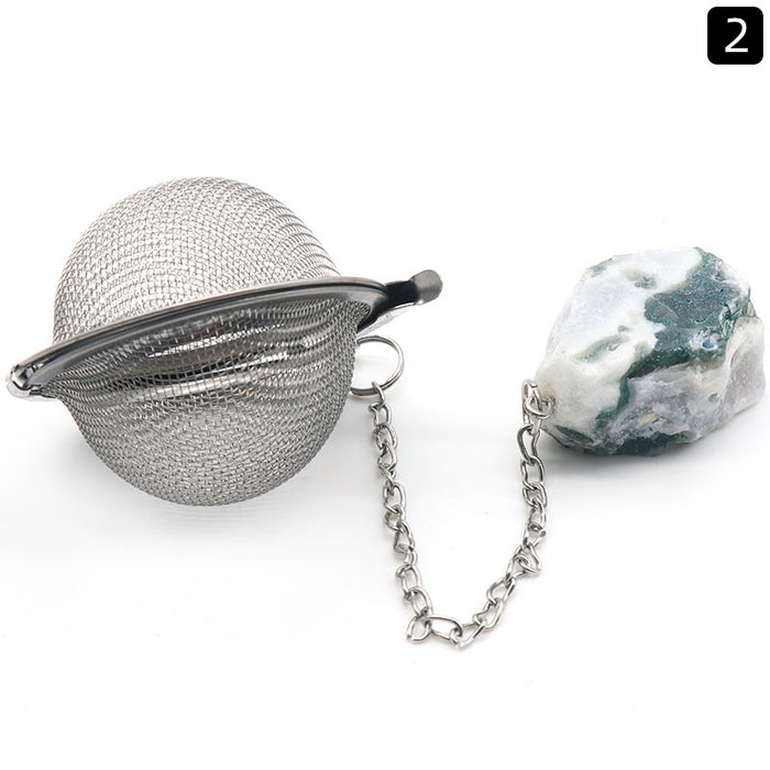 Natural Raw Gemstone Filter Ball Stew Ingredients Ball Stainless Steel Tea Filter Kitchen Gadgets